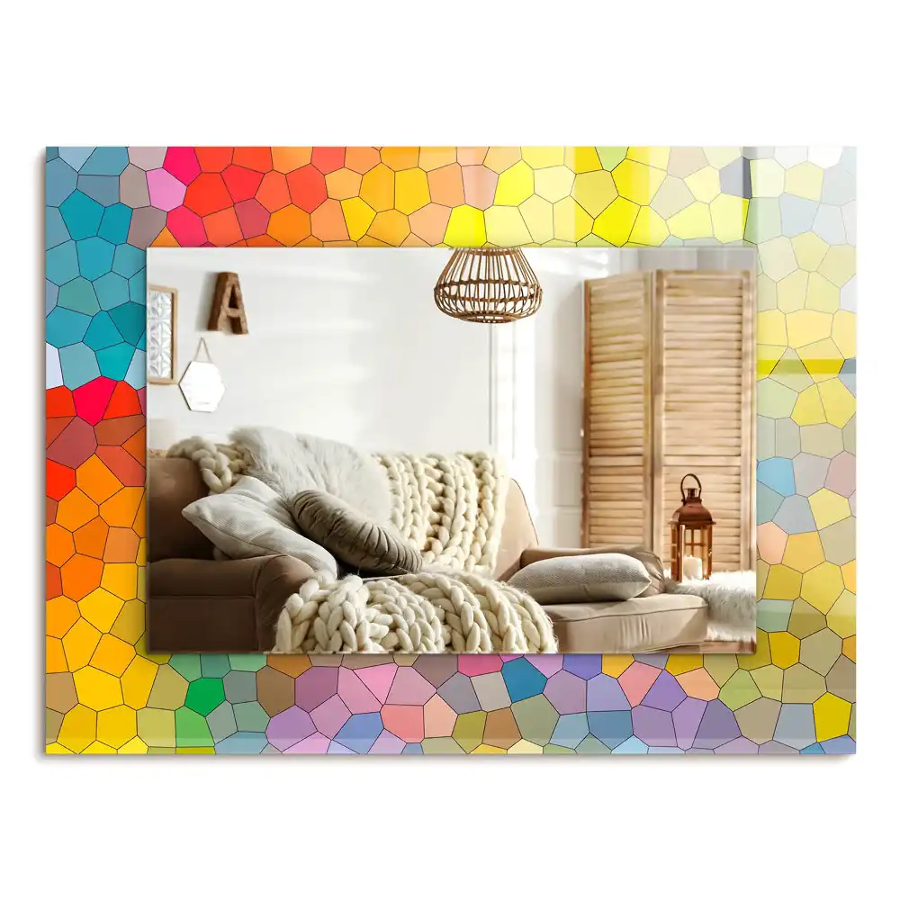 Specchio rettangolare decoro Mosaico astratto colorato