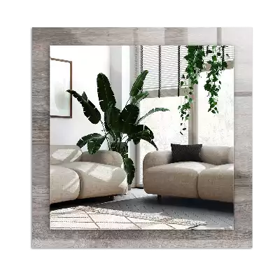 Specchio rettangolare con cornice stampata Trama della tavola di legno