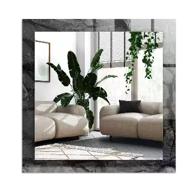 Specchio rettangolare stampato crepe nella roccia nera