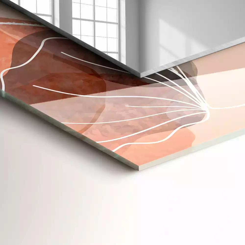 Specchio rettangolare stampato Motivi floreali astratti