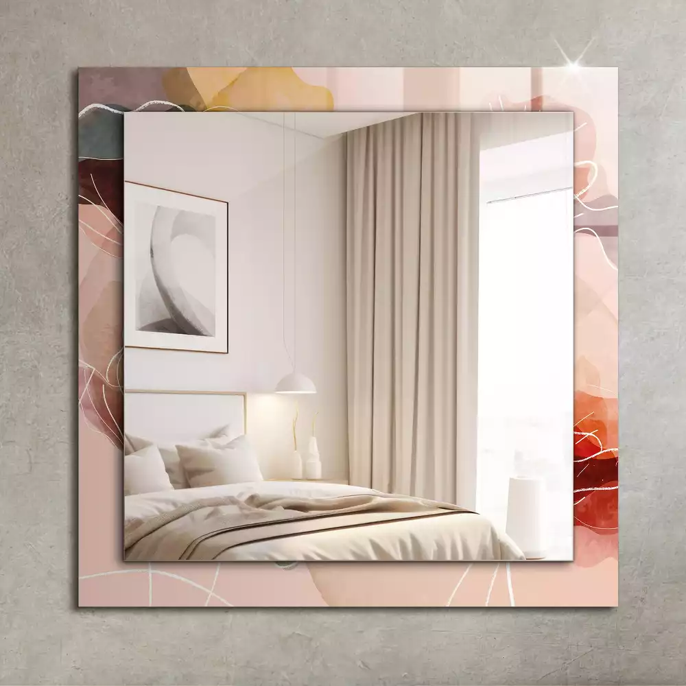 Specchio rettangolare stampato Motivi floreali astratti