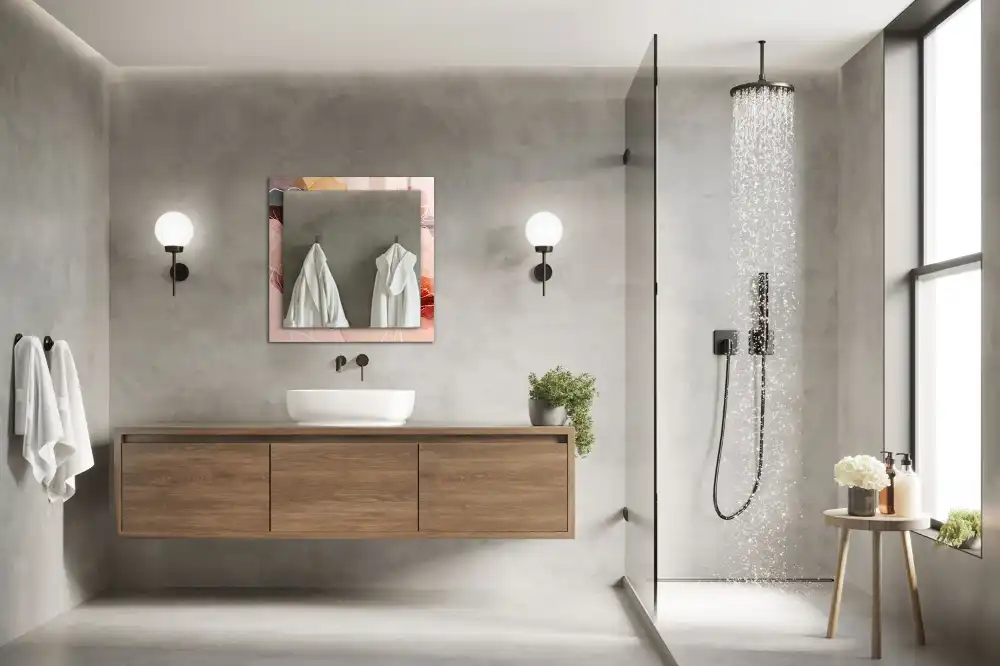 Specchio rettangolare stampato Motivi floreali astratti