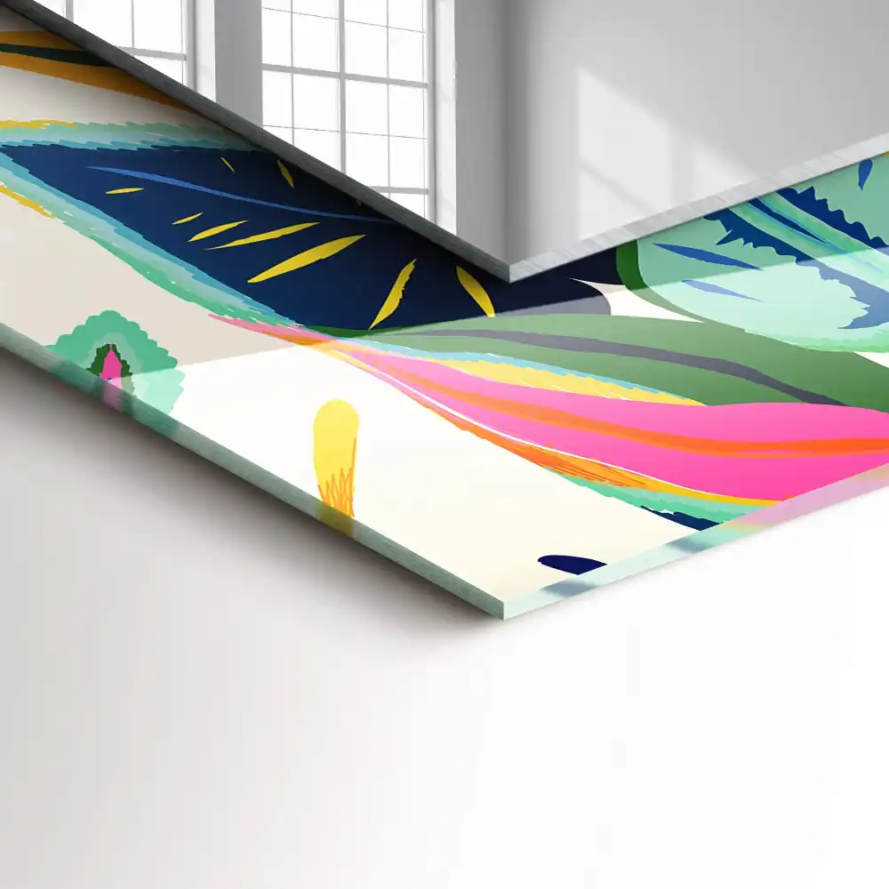 Specchio rettangolare decoro Motivo a foglie colorate