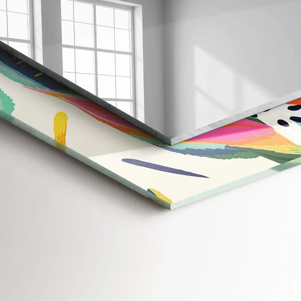 Specchio rettangolare decoro Motivo a foglie colorate