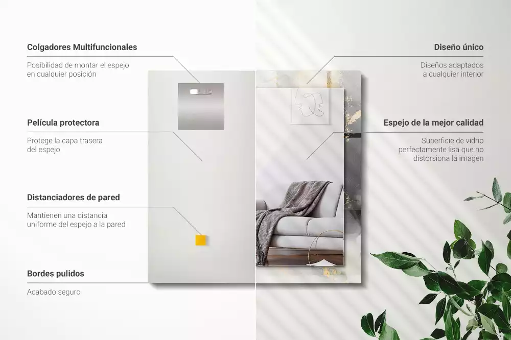 Specchio rettangolare stampato Arte moderna astratta