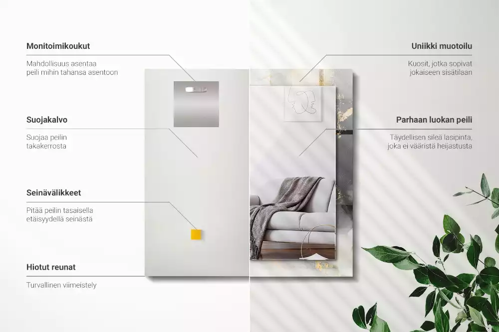 Specchio rettangolare stampato Arte moderna astratta