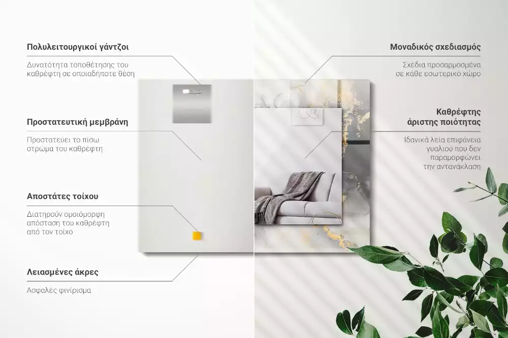 Specchio rettangolare stampato Arte moderna astratta