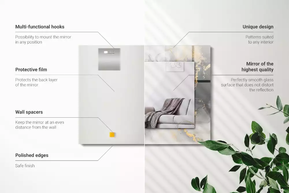 Specchio rettangolare stampato Arte moderna astratta