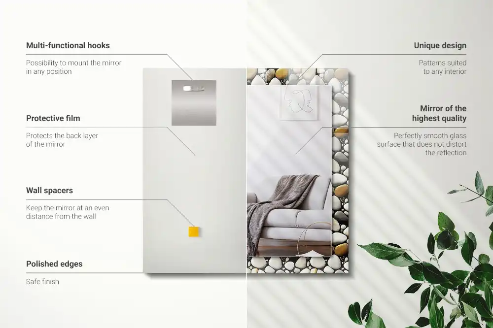 Specchio rettangolare decoro Trama del motivo delle pietre