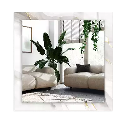 Specchio rettangolare con cornice stampata marmo grigio