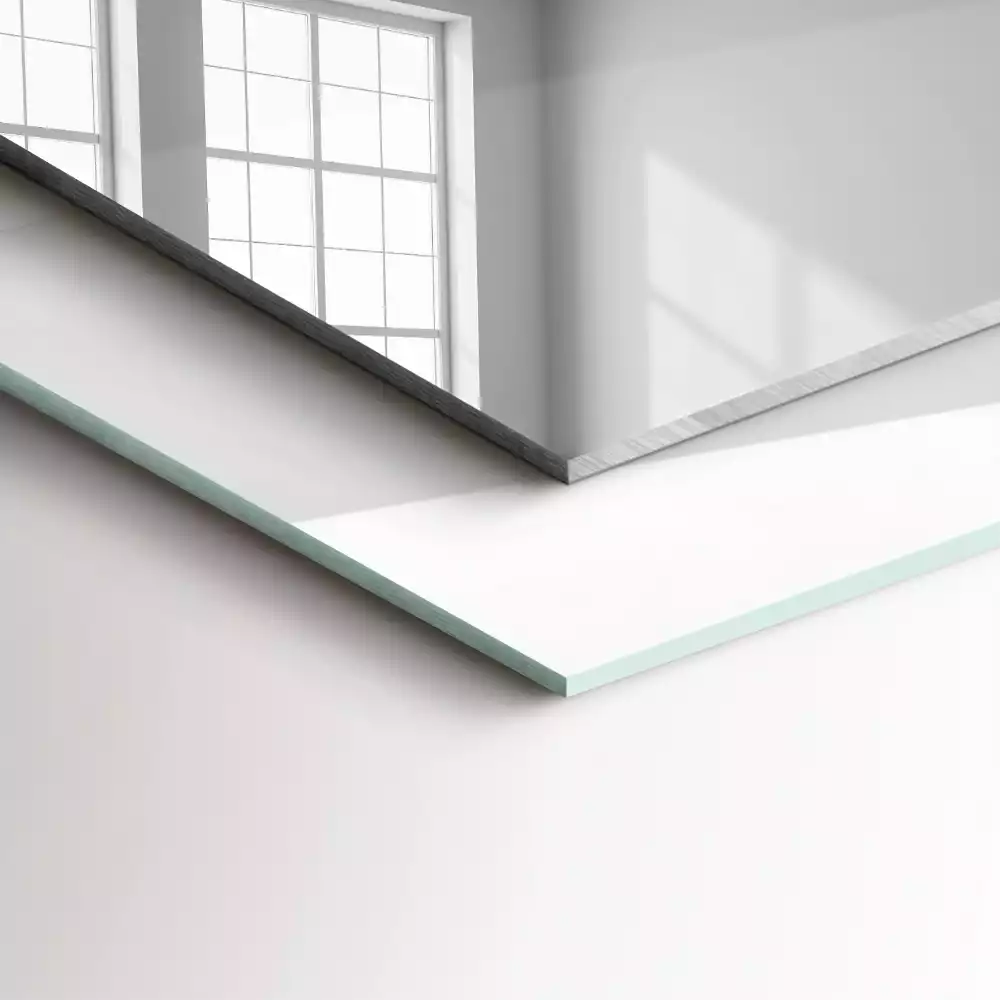 Specchio rettangolare con cornice stampata marmo grigio