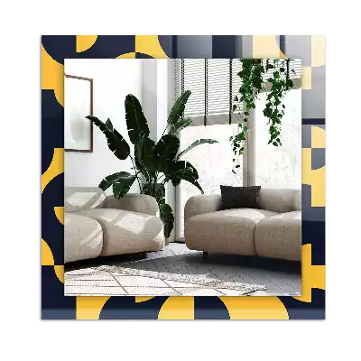 Specchio rettangolare stampato Motivo geometrico astratto