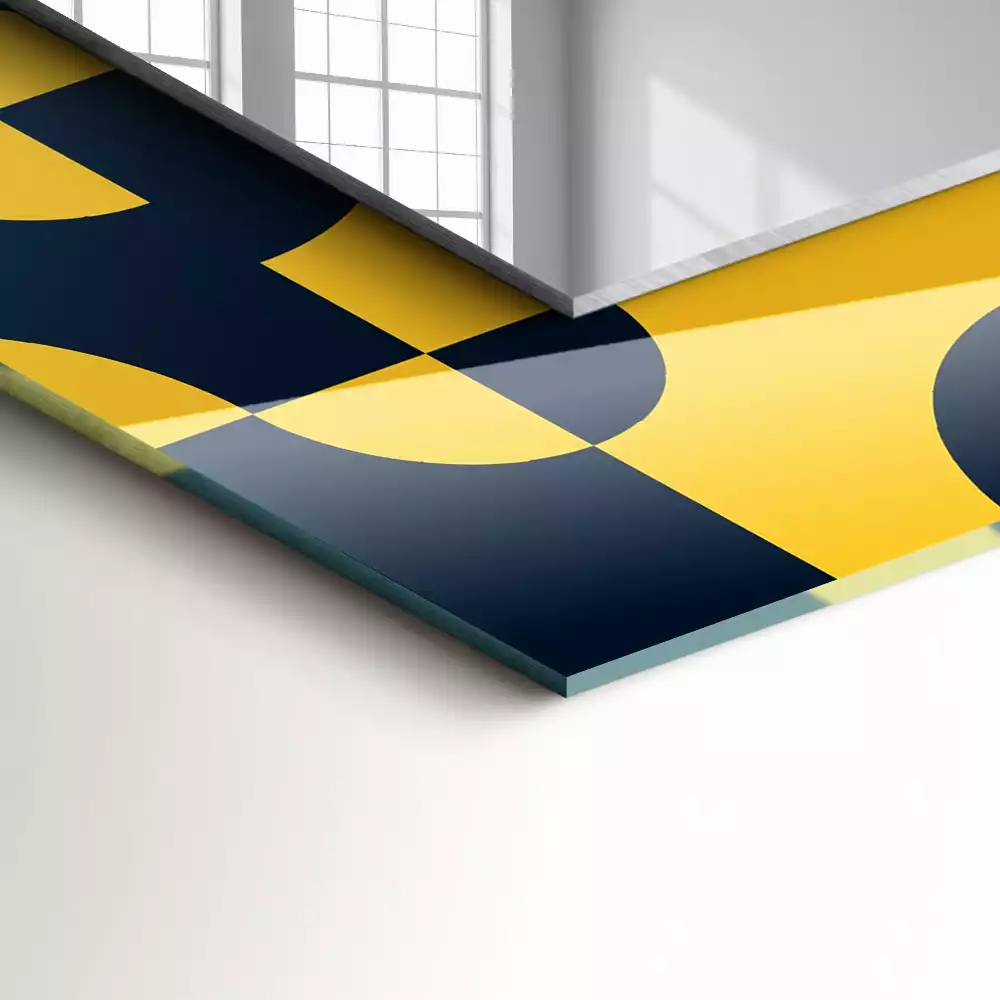 Specchio rettangolare stampato Motivo geometrico astratto