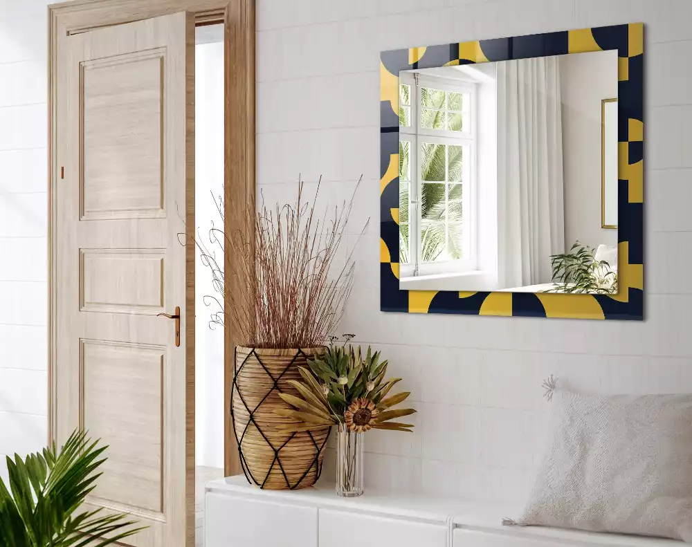 Specchio rettangolare stampato Motivo geometrico astratto