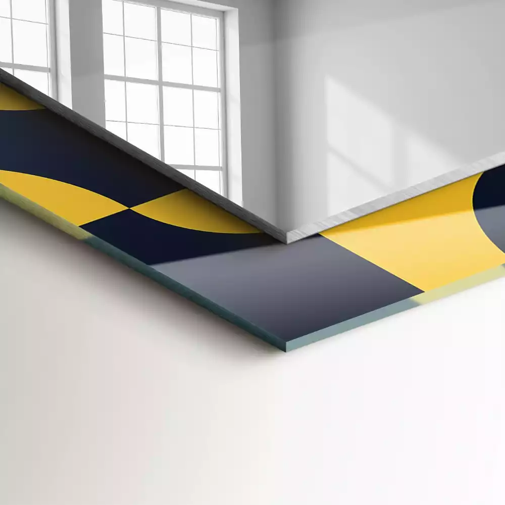 Specchio rettangolare stampato Motivo geometrico astratto