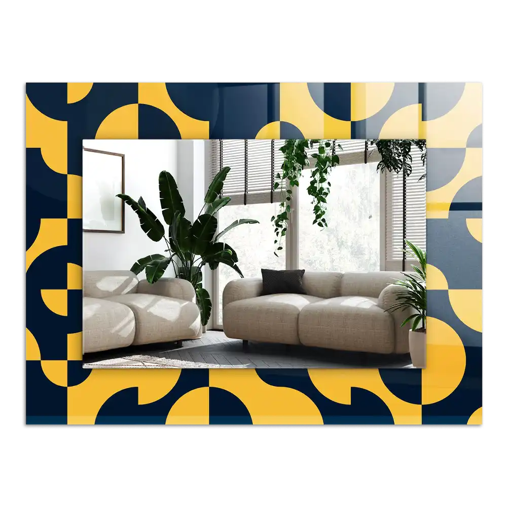 Specchio rettangolare stampato Motivo geometrico astratto