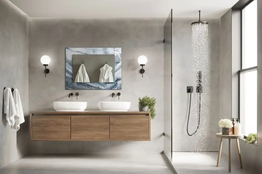 Specchio rettangolare decoro Marmo in tonalità