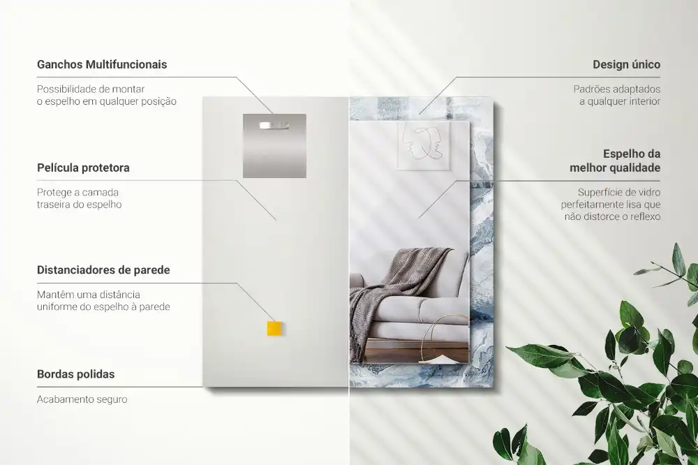 Specchio rettangolare decoro Marmo in tonalità