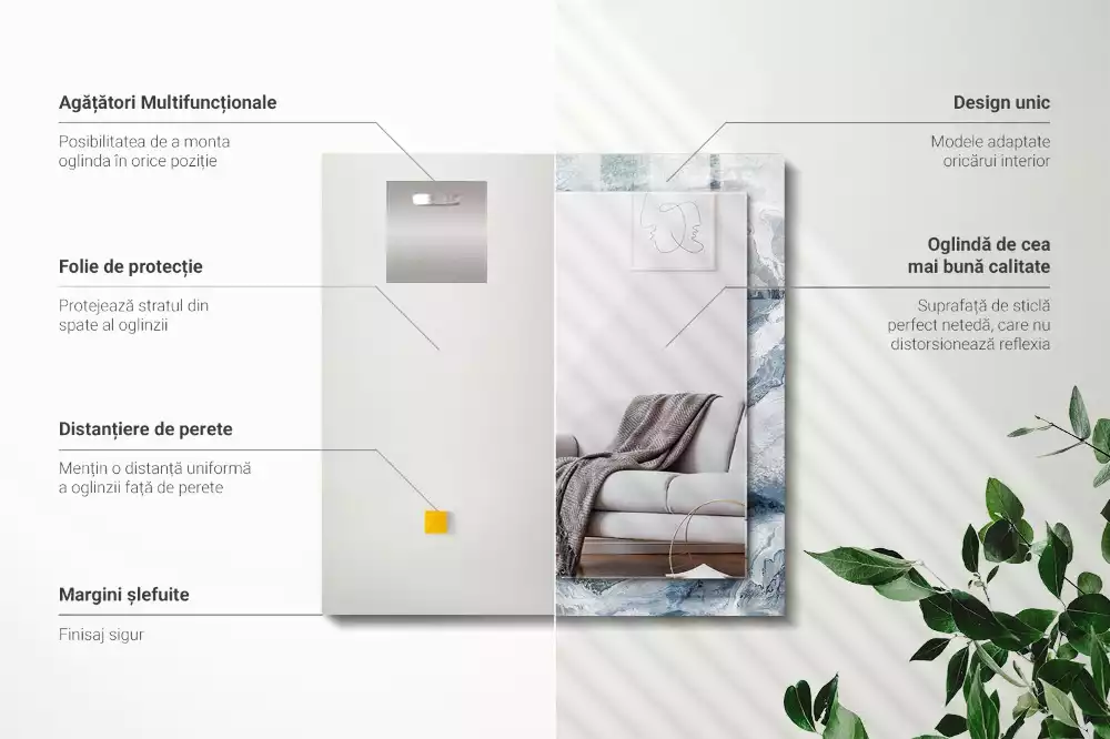 Specchio rettangolare decoro Marmo in tonalità