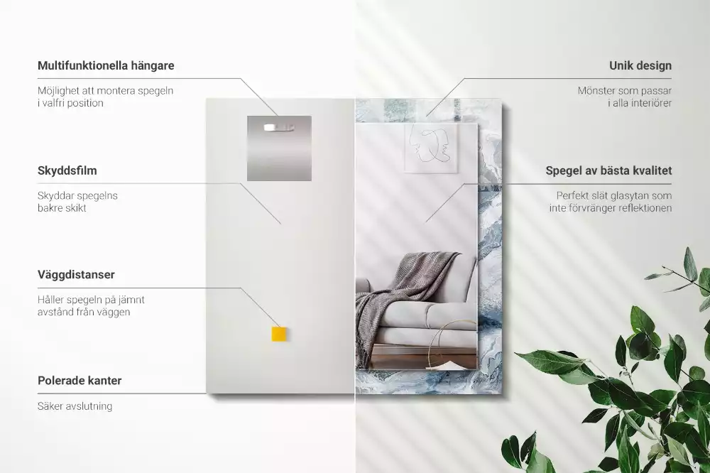 Specchio rettangolare decoro Marmo in tonalità