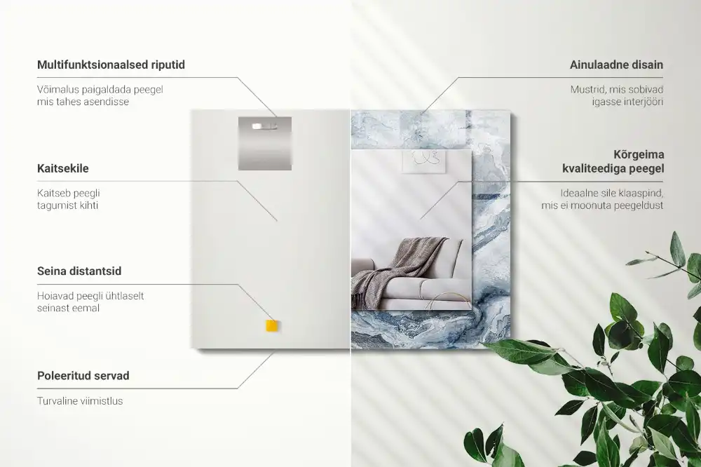 Specchio rettangolare decoro Marmo in tonalità