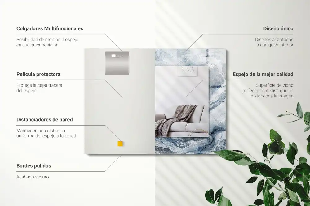 Specchio rettangolare decoro Marmo in tonalità