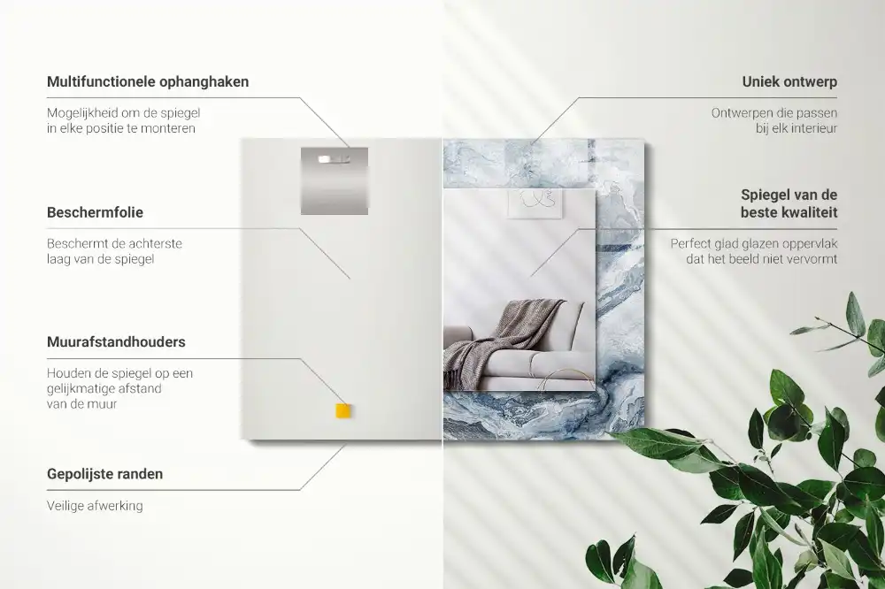 Specchio rettangolare decoro Marmo in tonalità