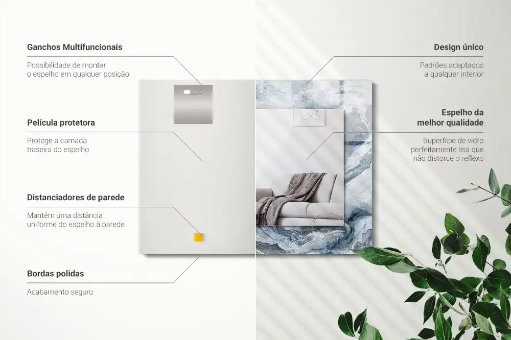 Specchio rettangolare decoro Marmo in tonalità