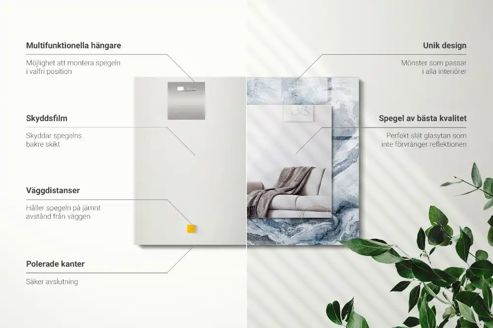 Specchio rettangolare decoro Marmo in tonalità