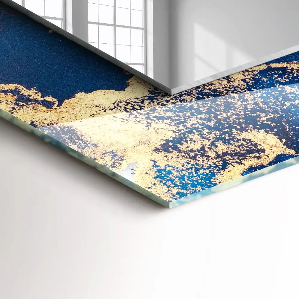 Specchio rettangolare con cornice stampata Arte plastica astratta