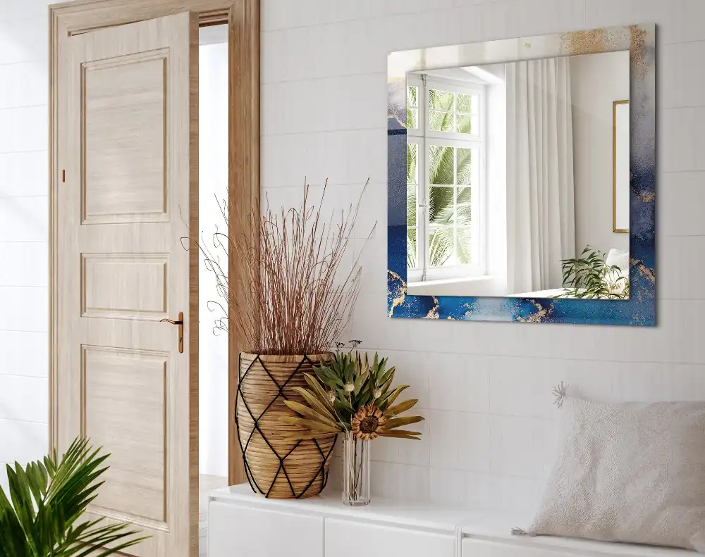 Specchio rettangolare con cornice stampata Arte plastica astratta