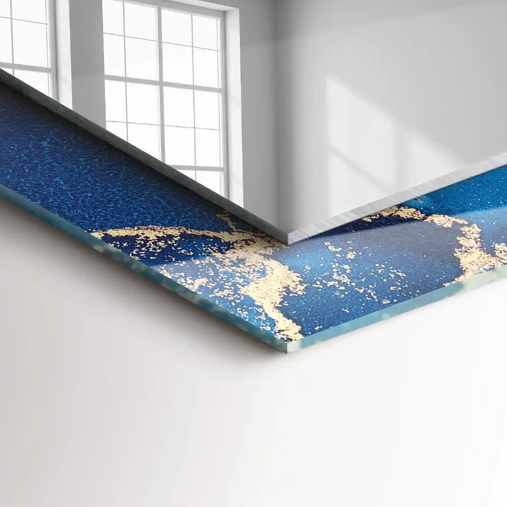 Specchio rettangolare con cornice stampata Arte plastica astratta