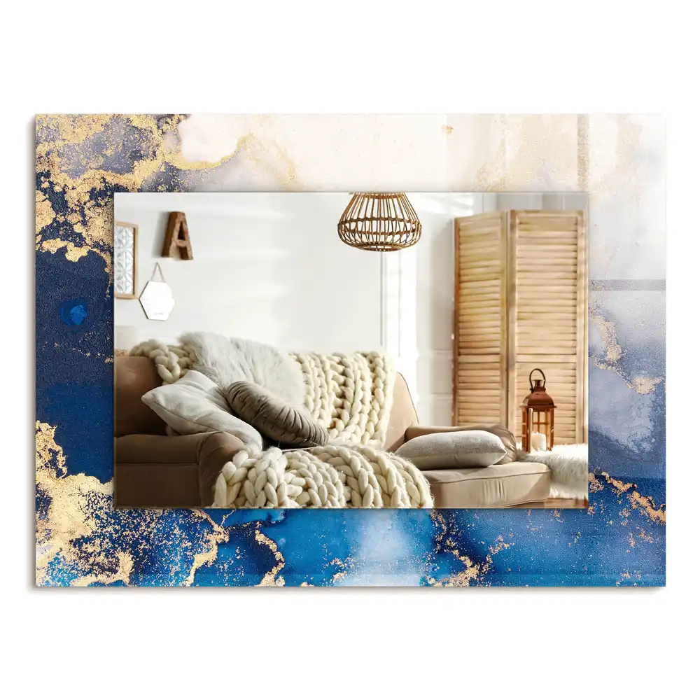 Specchio rettangolare con cornice stampata Arte plastica astratta