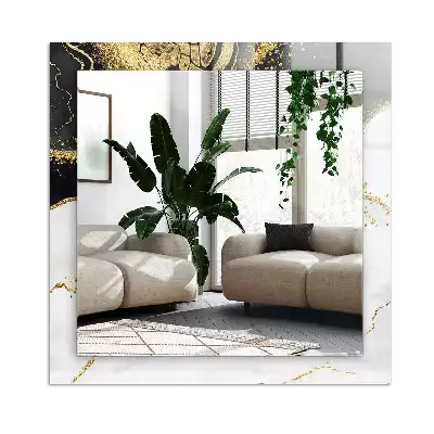 Specchio rettangolare stampato Arte astratta in oro