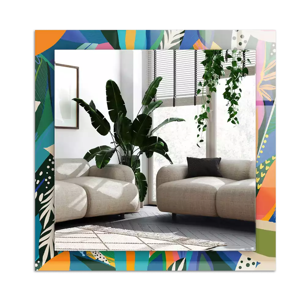 Specchio rettangolare decoro Fiori astratti colorati