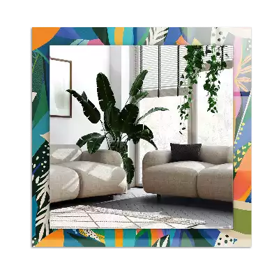 Specchio rettangolare decoro Fiori astratti colorati