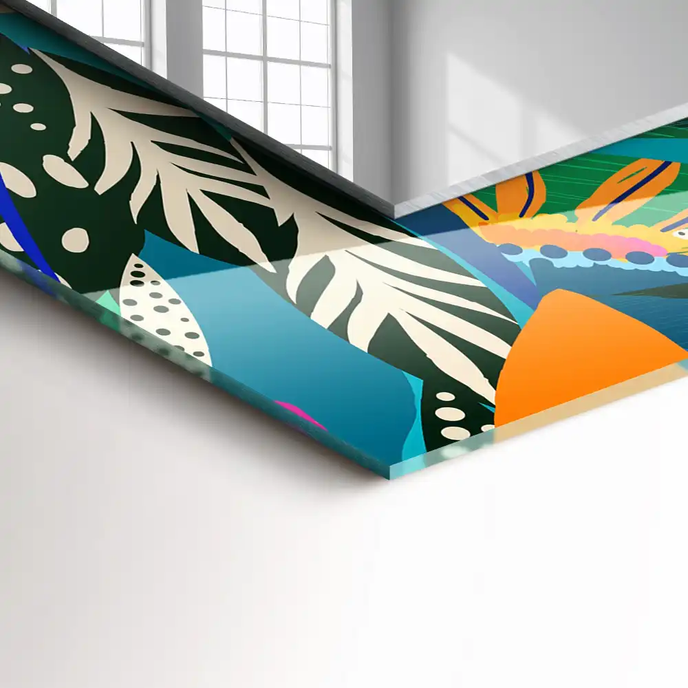 Specchio rettangolare decoro Fiori astratti colorati