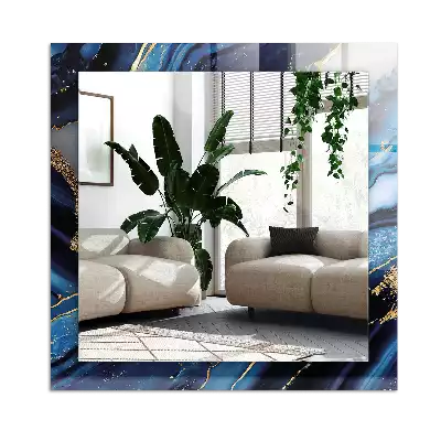 Specchio rettangolare con cornice stampata Arte astratta in marmo