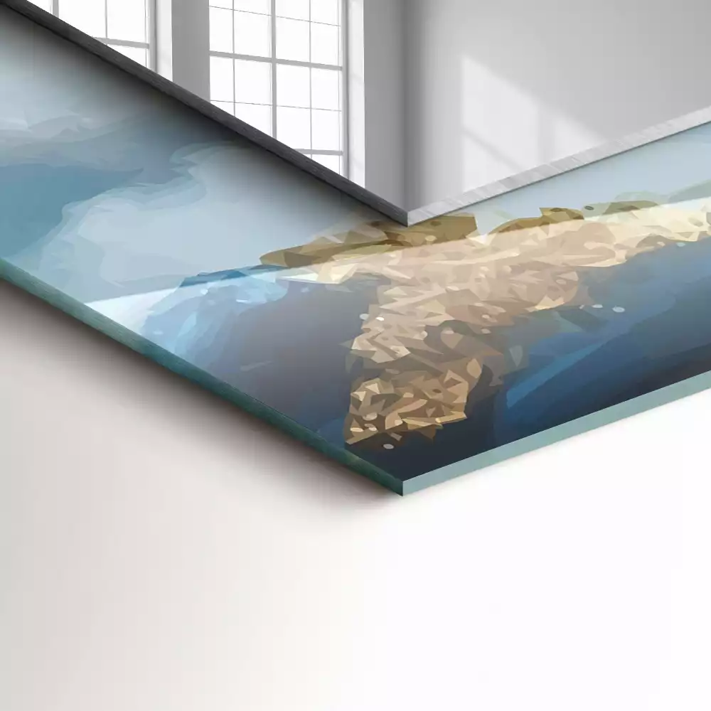 Specchio rettangolare stampato Montagne nella nebbia