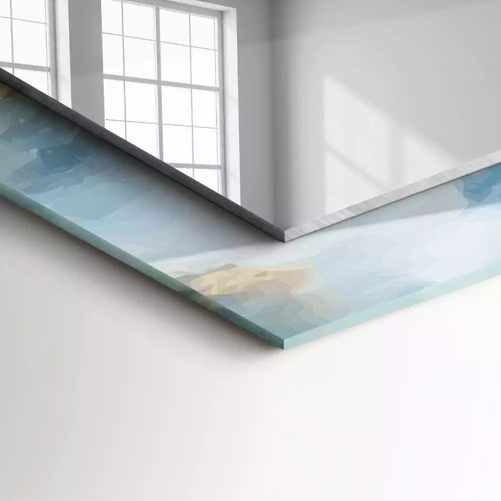 Specchio rettangolare stampato Montagne nella nebbia