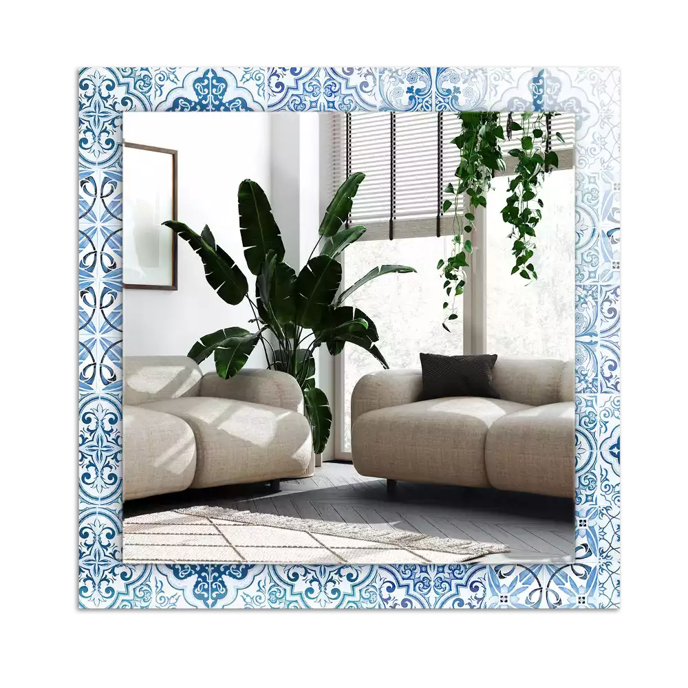 Specchio rettangolare decoro Piastrelle decorative blu