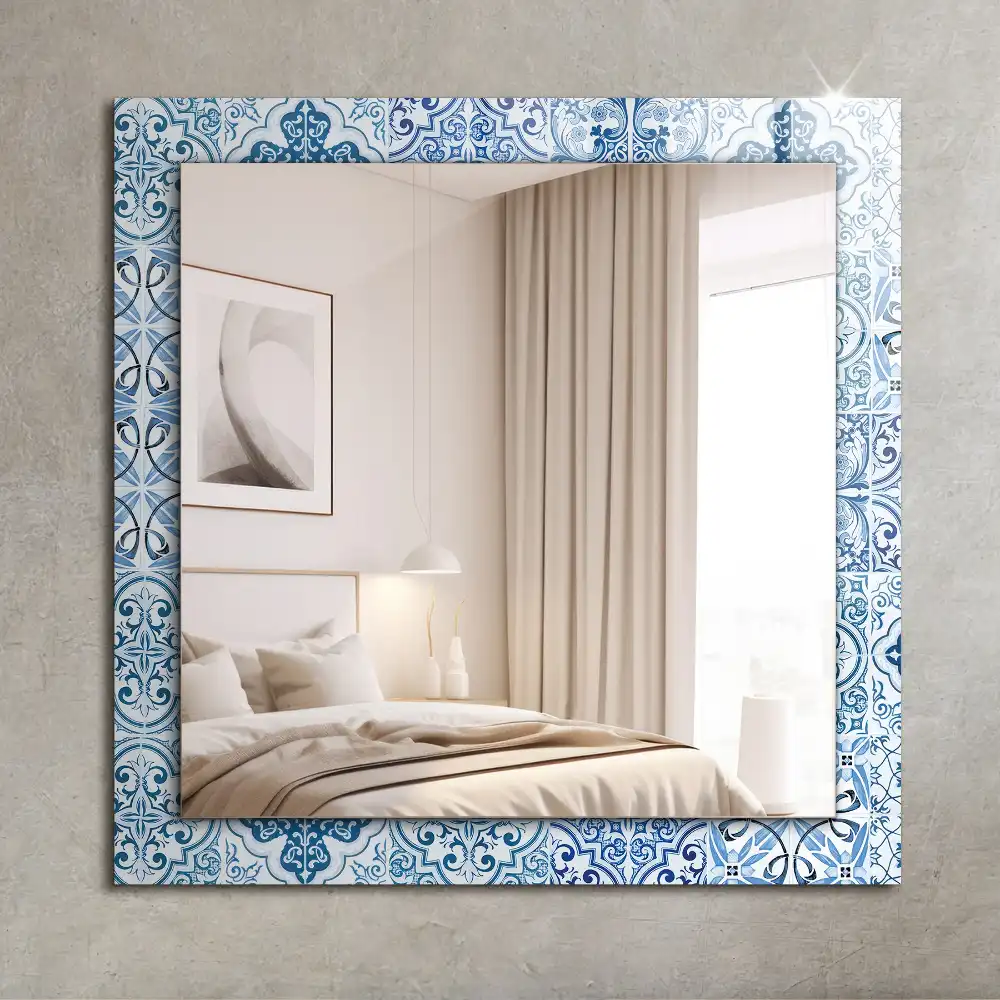 Specchio rettangolare decoro Piastrelle decorative blu