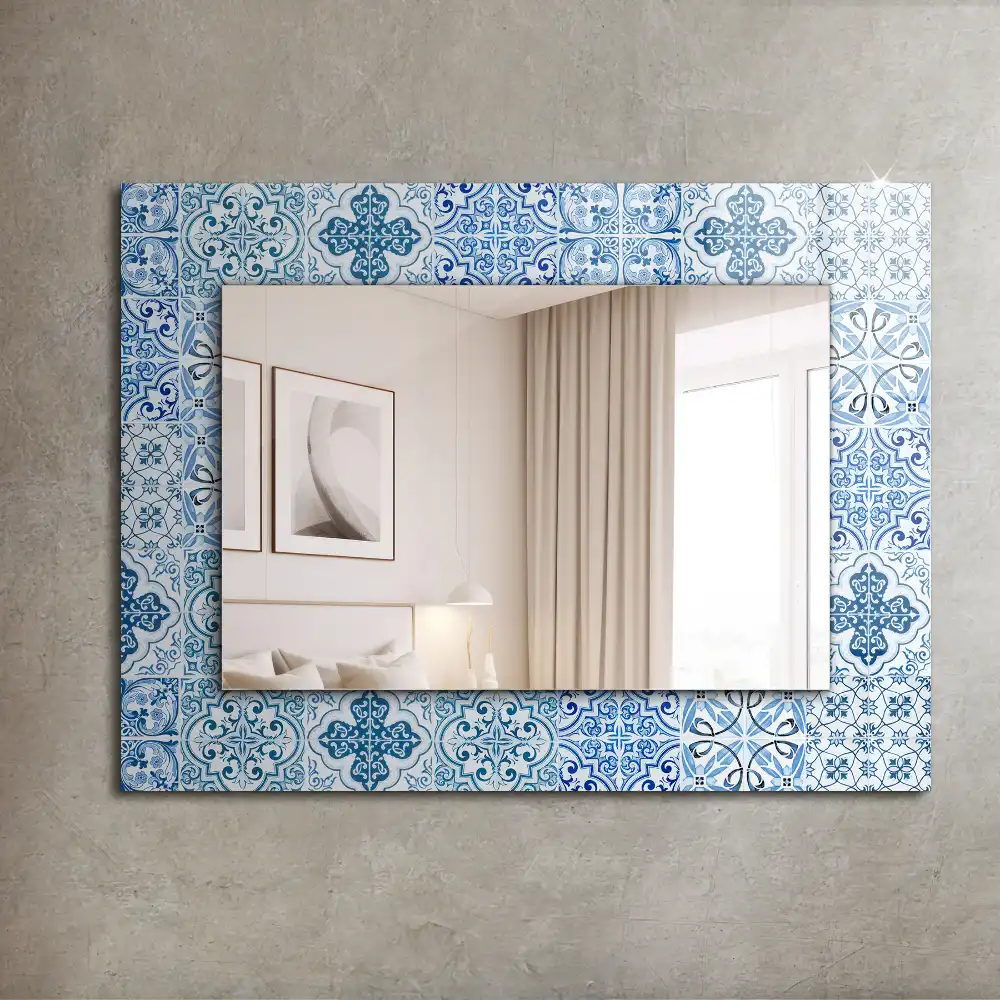 Specchio rettangolare decoro Piastrelle decorative blu