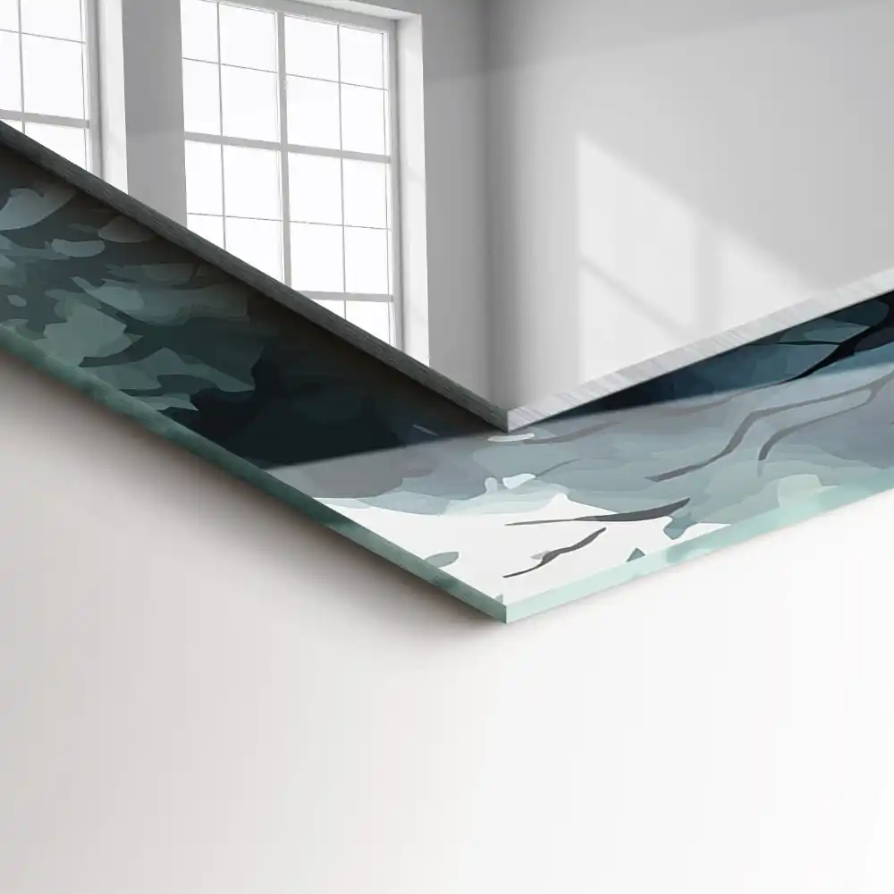 Specchio rettangolare stampato Foresta nella nebbia