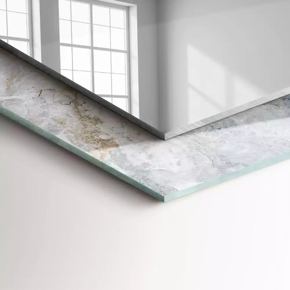 Specchio rettangolare decoro Venature grigio marmo