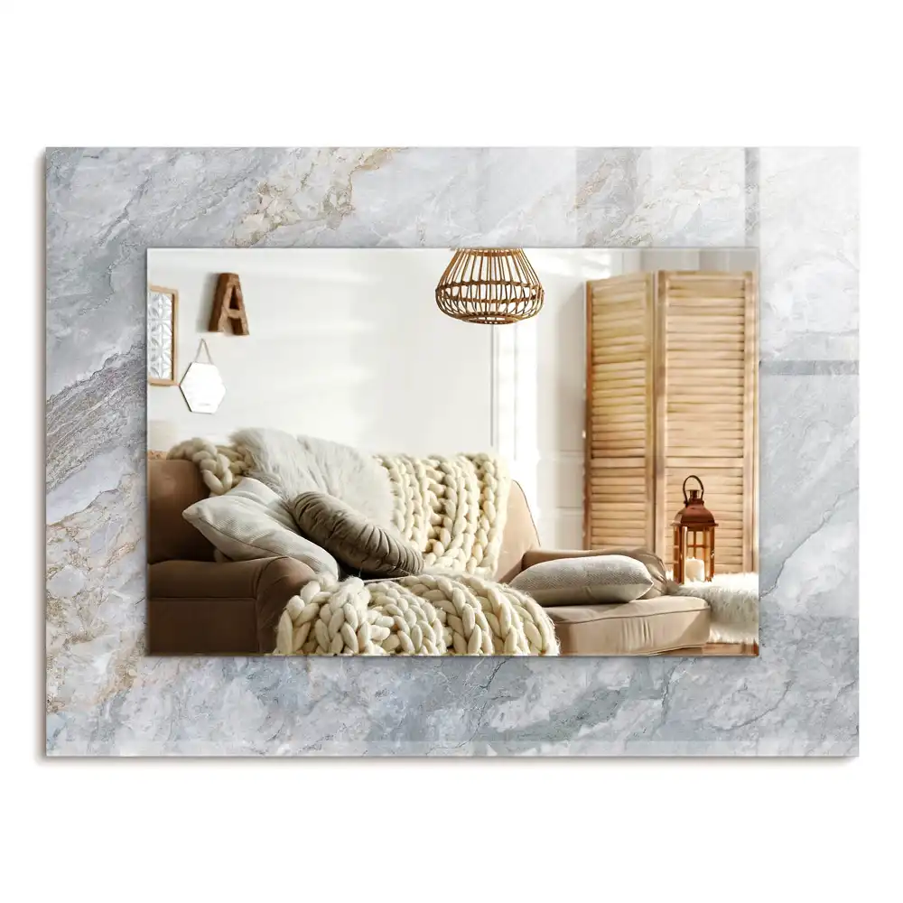 Specchio rettangolare decoro Venature grigio marmo