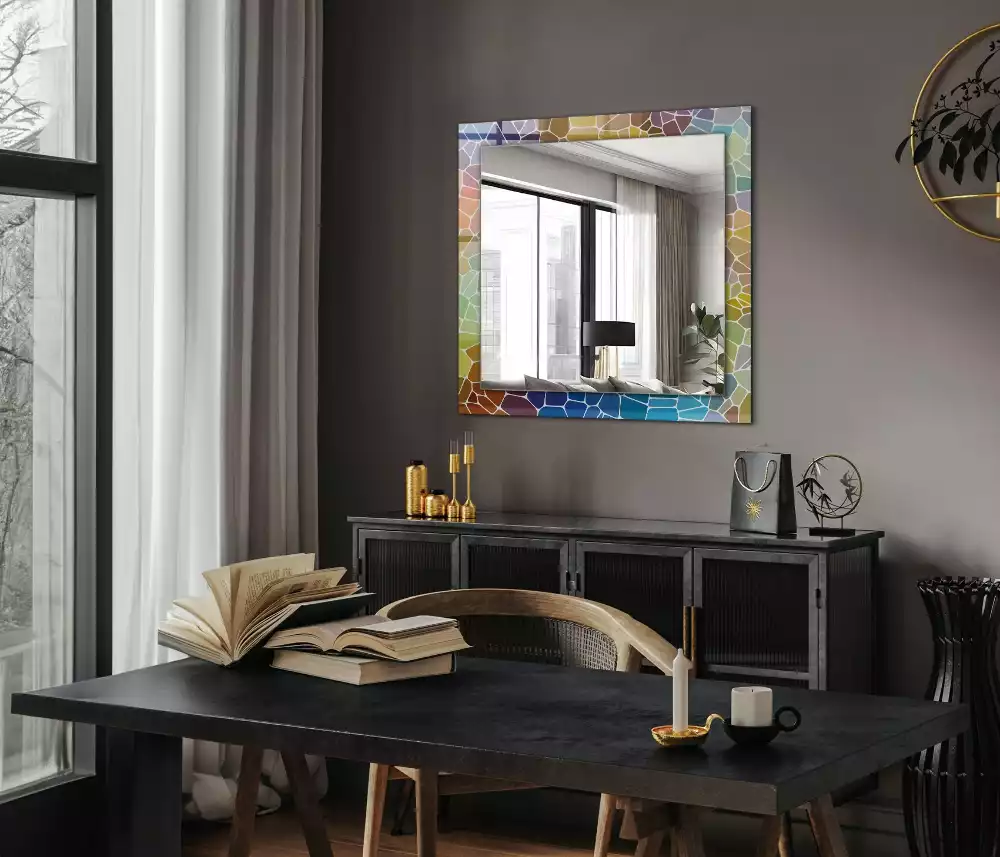 Specchio rettangolare decoro Mosaico astratto colorato