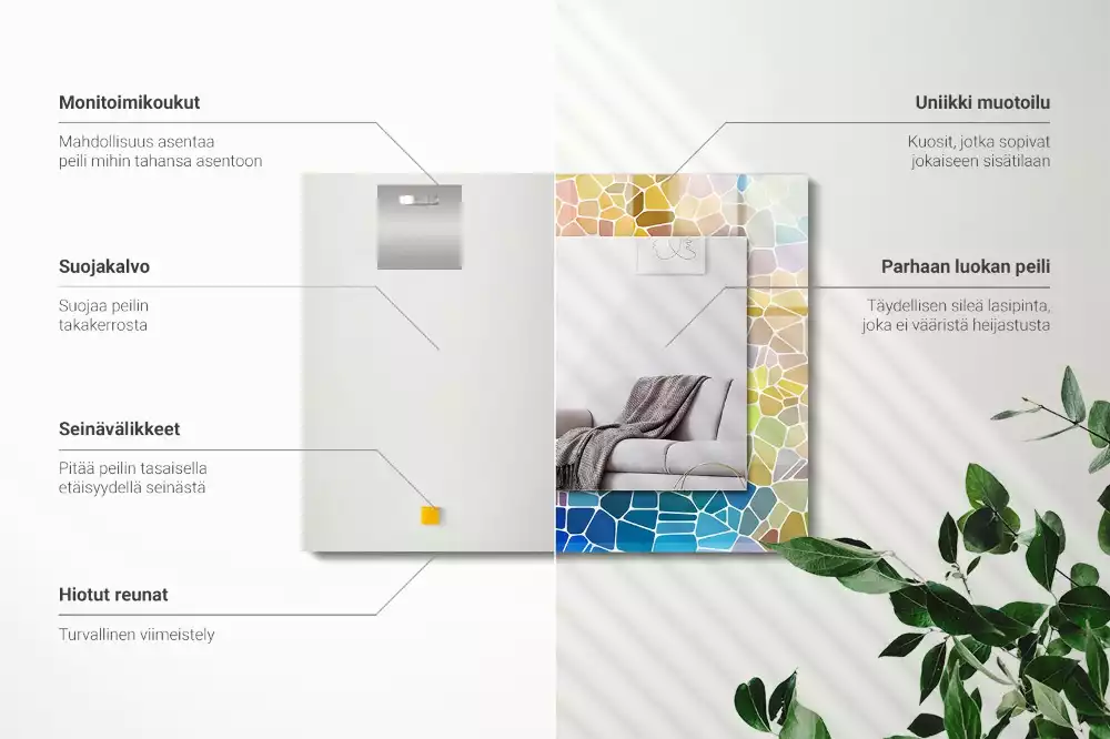 Specchio rettangolare decoro Mosaico astratto colorato