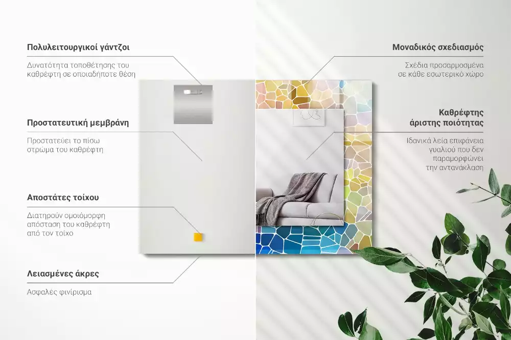 Specchio rettangolare decoro Mosaico astratto colorato