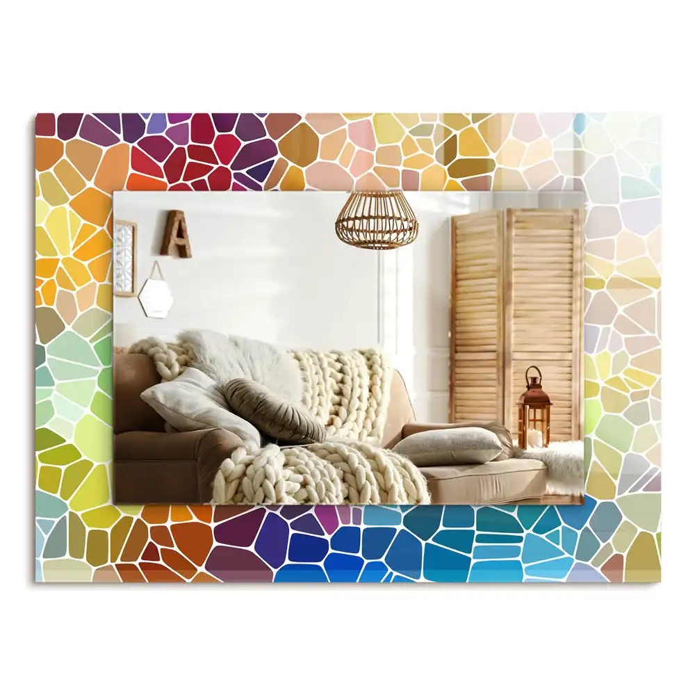 Specchio rettangolare decoro Mosaico astratto colorato